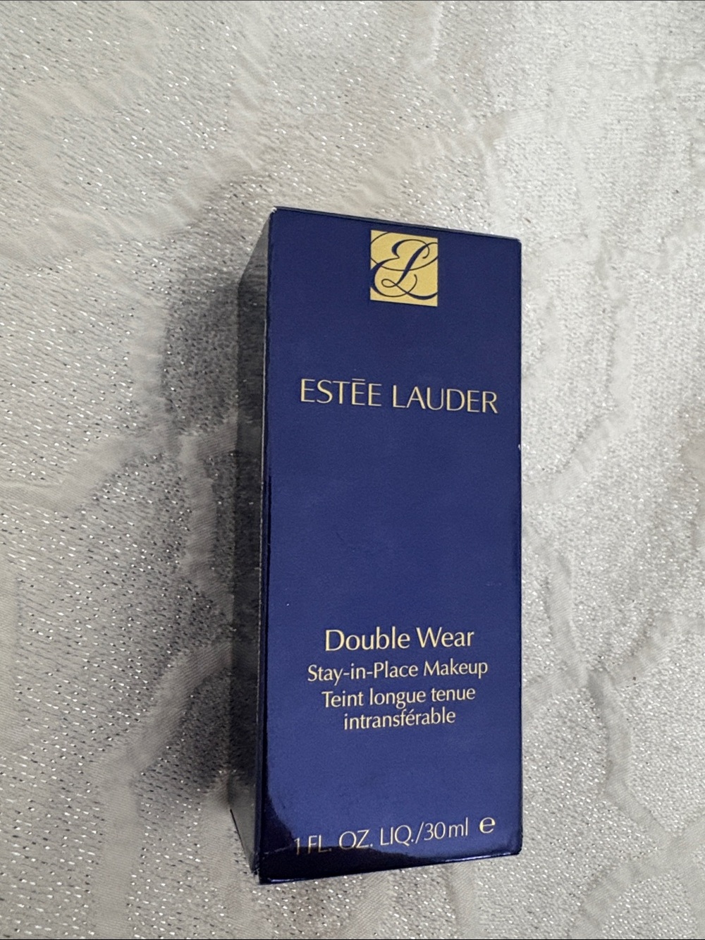 Estée Lauder Double Wear Makeup Box in Deep Blue and Gold Accents